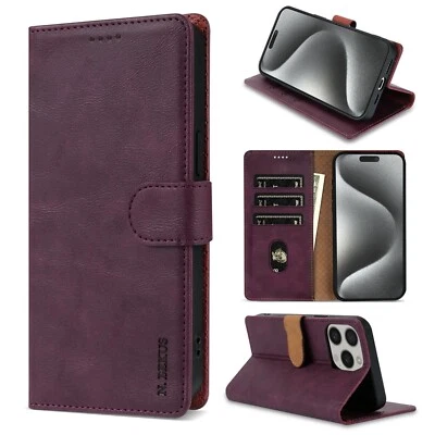 For iPhone 17 Pro Max 16 15 14 Plus 13 12 11 8 7 Wallet Leather Folio Phone Case - Image 1 of 4