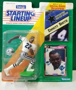 1992 Emmitt Smith Starting Lineup figura cartel de tarjeta nuevo sellado vaquero de Dallas - Imagen 1 de 6