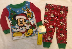 Disney Bebé Mickey Mouse Navidad Pijama 2 Piezas Niños Ajuste Ajustado Nuevo - Imagen 1 de 11