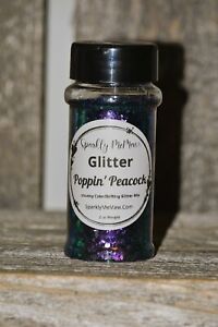 Sparkly MeMaw 2oz oz 2 oz. 2oz. Glitter Bottle - Poppin' Peacock - Purple - New