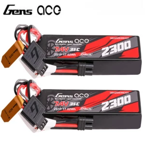 2X Gens Ace 2300mAh 2S 35C 7.4V G-Tech Lipo Battery IEC2 For Arrma Grom Series - Picture 1 of 6