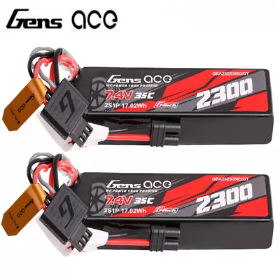 2X Gens Ace 2300mAh 2S 35C 7.4V G-Tech Lipo Battery IEC2 For Arrma Grom Series - Image 1 of 4