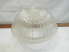 Vintage Art Deco Clear Glass Mushroom Ceiling Light Shade Ribbed Rays Bullseye