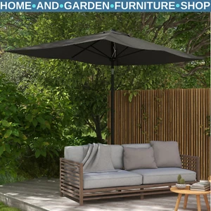 2 x 3 m Rectangular Garden Parasol with Crank and Tilt Outdoor Market Sun Shade - Picture 1 of 14