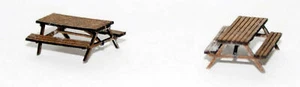 Pair Wooden Pub Benches TT10 UNPAINTED TT Scale Langley Models Kit 1/101 - Picture 1 of 1