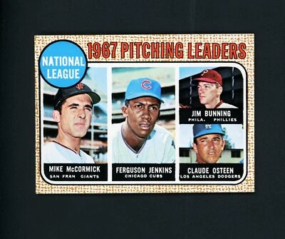 1968 Topps NL 1967 Pitching Leaders - Jenkins, Bunning, Osteen #9 como nuevo Foto 1 de 2