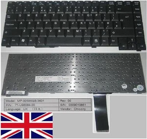 Keyboard qwerty UK Advent 7016 7018 Series MP-02686GB-3601 71-U98084-20 Black - Picture 1 of 1