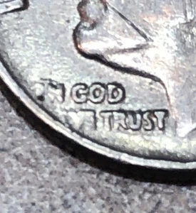 1965 Roosevelt Dime No Mint Mark Error In God We Trust And Others - Picture 1 of 8