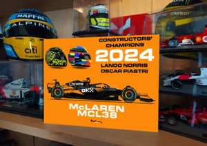 McLaren F1 2024 Construtores Campeones Lando Norris Oscar Piastri Metal Letrero Regalo - Imagen 1 de 1