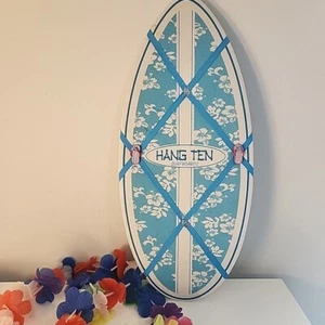 Hang Ten Surfboards shaped wall hanging art advertsing plaque 20" - Picture 1 of 20