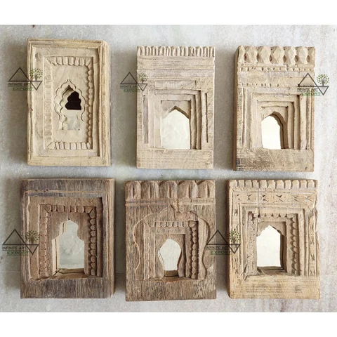 Indian Bleach Temple Mirror Old Reclaimed Antique Furniture Hanging Home Decor Cover
