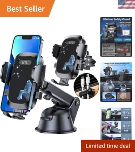 True Military-Grade] Car Phone Holder【2024 Stronger Suction & Clip】 Universal... - Picture 1 of 7