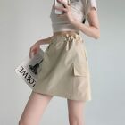 Slim Mini Skirt High Waisted Sheath Skirt Vintage Drawstring Skirt  Women Girl