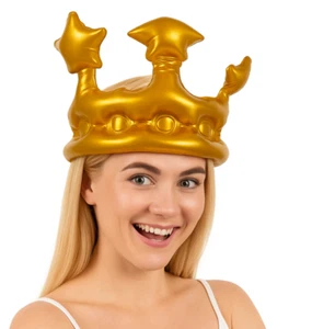 Inflatable Kings Crown Fancy Dress Accessory Prop Royalty Medieval Fantasy - Picture 1 of 3