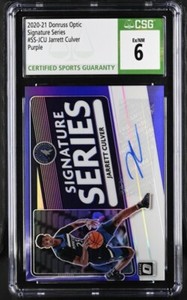 2020-21 Donruss Optic Jarrett Culver Signature Series Purple CSG 6 Auto 10 SSJCU