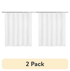 (2 pack) Mainstays Medium Weight PEVA Shower Liner, 70" x 71" - Clear - Picture 1 of 6