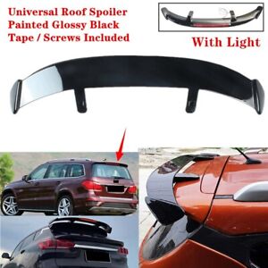 Universal Fit For Mercedes Benz GL 13-16 Rear Roof Spoiler Wing Black W/ Light