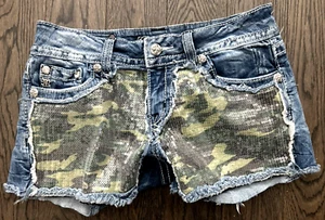 Miss Me SEQUENCE "CAMOUFLAGE" Denim Cutoff Shorts Gr. 29 - Bild 1 von 8