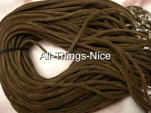 20 Brown ROUND 4mm Velvet String Cords Pendant Necklace Jewellery Making - Picture 1 of 1