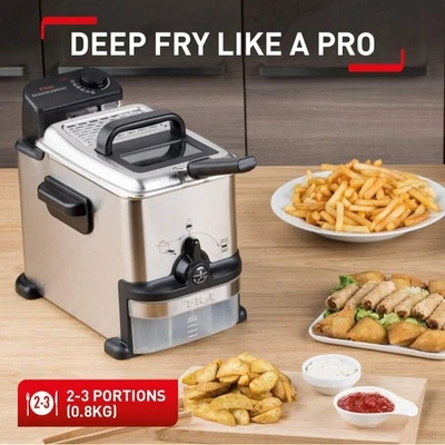 Tefal Deep Fryer Easy Pro, Stainless Steel, 3L capacity, 1.2kg, 4 Portions - Image 1 of 4