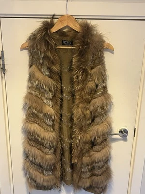JayLey Collection Real Rabbit Fur Gilet/Waistcoat UK 10 Knitted Acrylic Base - Image 1 of 4