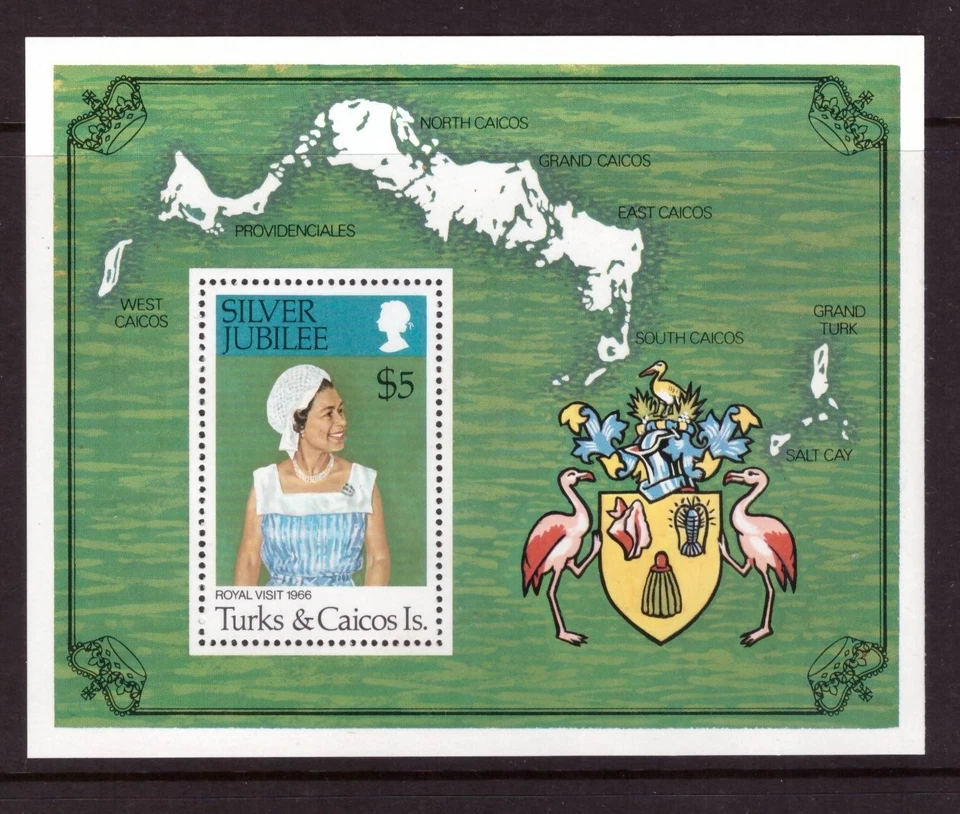 Islas Turcas y Caicos 1977 Hoja Visita Real MNH Sellos Como Nuevos Foto 1 de 1