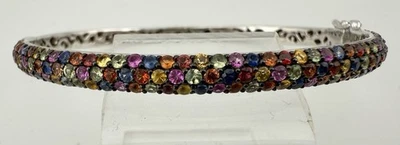 BRAZALETE BRAZALETE CON BISAGRAS EFFY BH PLATA ESTERLINA 925 MULTIPIEDRA 6 3/4” K803B Foto 1 de 4