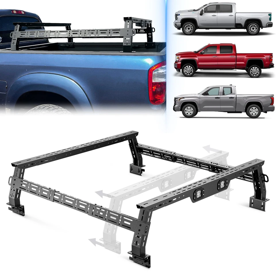 11.2-13.2" High Truck Bed Racks For 2007-2025 Silverado & Sierra 2500HD 3500HD Foto 1 de 4