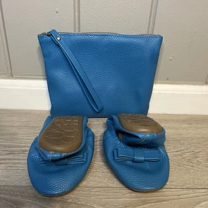 Rouge Helium Foldable Slippers Shoes Teal W/Bag Sz 10 - Picture 1 of 14