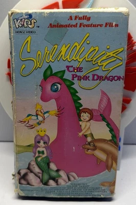 SERENDIPITY THE PINK DRAGON VHS 1989 RARE VINTAGE ANIMATED MOVIE COLLECTIBLE - Image 1 of 2