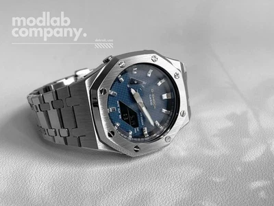 LIMITED STOCK  MLC-502 [Classic Series] casioak - Silver bolt/ Navy Dial Waffle - Image 1 of 4