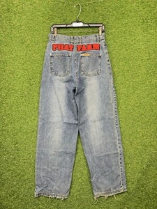 Phat Farm Jeans Boys Si3 18 (Fits 28x32) Embroidered Denim Patch Wide Leg Y2K - Picture 1 of 14