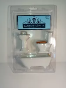 Mayberry Street Miniature Bathroom Doll House Bathtub Sink and Toilet NEW - Picture 1 of 4