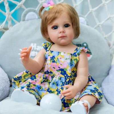 22'' Cute Reborn Baby Doll Mädchenpuppe Full Vinyl Lifelike Toddler Gifts - Bild 1 von 4