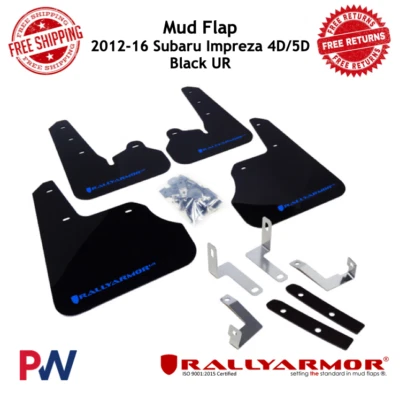 Aleta de barro Rally Armor negra UR con logotipo azul para Subaru Impreza 2012-2016 Foto 1 de 4