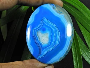 45X58X5MM Druzy Agate Pear Healing Crytsal Cabochon Loose Gemstone 132Cts. p451 - Picture 1 of 9