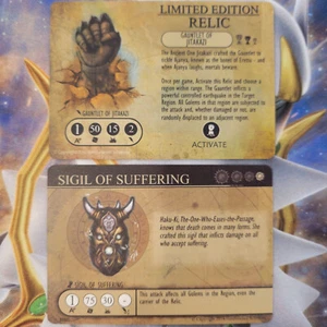 Golem Arcana Sigillo della Sofferenza e Guanto di Guanto di Jitakazi Lotto di 2 Carte Promo - Foto 1 di 2