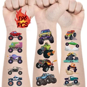 Monster Truck Temporary Tattoos for Kids - Pack of 196PCS Stickers for Monste... - Picture 1 of 7