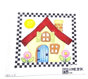 Hand-Painted Needlepoint Canvas Mary Engelbreit "Doodle House" 12" wide by 11" - Picture 1 of 1