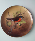VINTAGE NEKRASSOFF Copper and Enamel Robin Bird Plate