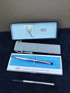 VINTAGE CROSS CENTURY CHROME PEN/ MECHANICAL PENCIL SET 3501 Missing Pen - Picture 1 of 17