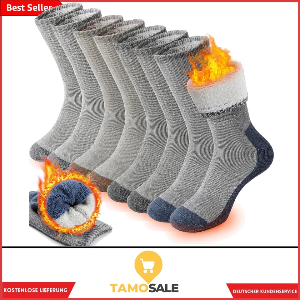 Atmungsaktive Merino Wander- und Trekking-Socken - 4 Paar für Herren/Damen 42-46 - Bild 1 von 1