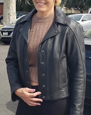 First Classics Leather Women Large Jacket-Genuine Thinsulate Biker Full Zip - Image 1 of 4