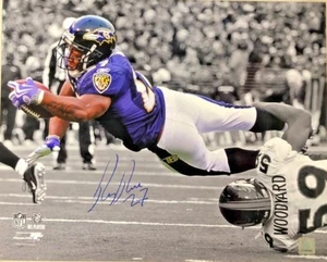 Baltimore Ravens Ray Rice Auto 16 x 20 NFL License Spotlight Photo Broncos COA - Picture 1 of 3