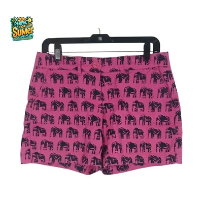 Crown & Ivy Shorts Women's Pink whit Black Elephants, Pockets Size 4💗 - Image 1 of 4