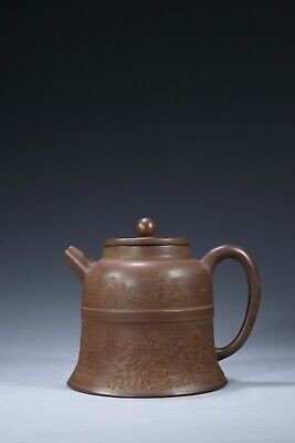 Antique Fabulous Mud-painted Zisha Clay TeaPot Exquisitely Marked • 0.81£