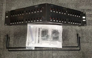 HUBBELL HP648A Nextspeed Category 6, 48 Port Patch Panel Angled, Black, 2U, New - Afbeelding 1 van 11