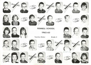 Vintage 1962 Pennell School Eielson AFB Alaska Grade 3 Class Black White Photo - Picture 1 of 2