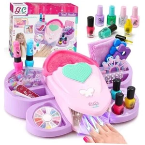 Kids Nail Polish Set for Girls Toy 6-12 Years Old, Nail Art Kit Storage Desk - Picture 1 of 7