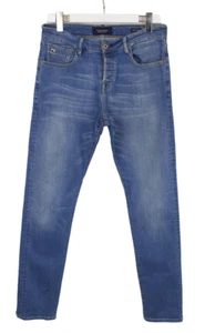 Pantalones de mezclilla SCOTCH & SODA Ralston para hombre W31/L34 bigotes con botones azul desteñido - Imagen 1 de 10